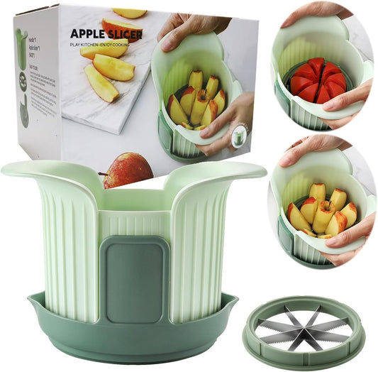 Apple Slicer with Stand – 8 Slice Heavy Duty Apple Cutter & Corer, Sharp Stainless Steel Blades, Dishwasher Safe Kitchen Tool for Large Apples (Up to 3.8 IN)