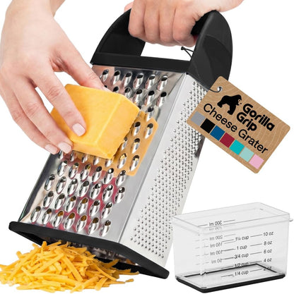 ® XL 4-Sided Stainless Steel BPA-Free Cheese Grater, Black