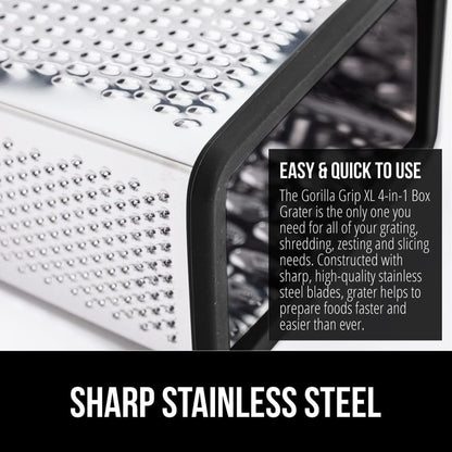 ® XL 4-Sided Stainless Steel BPA-Free Cheese Grater, Black