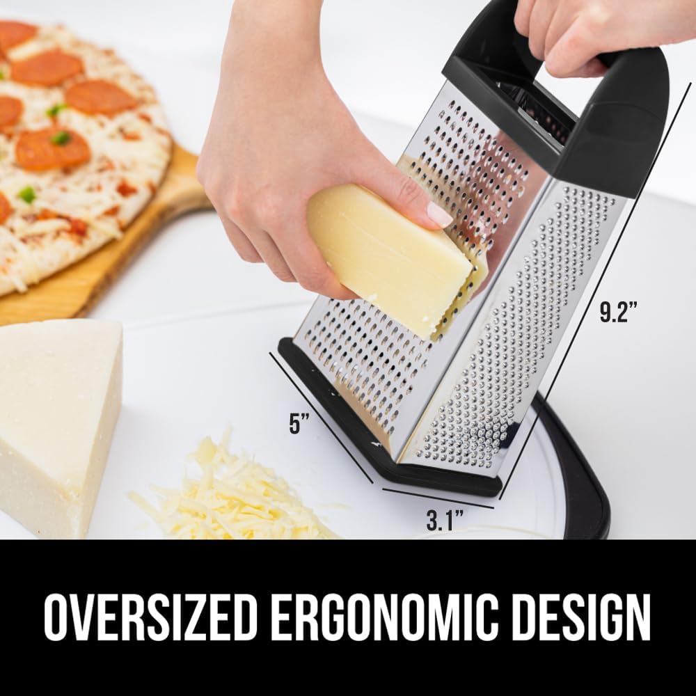 ® XL 4-Sided Stainless Steel BPA-Free Cheese Grater, Black