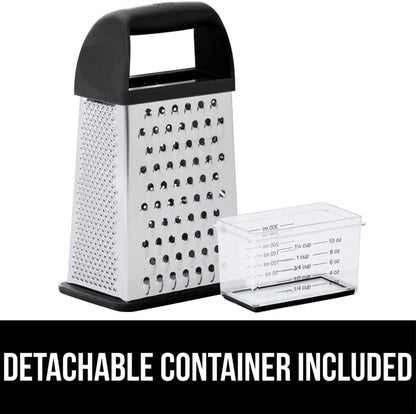 ® XL 4-Sided Stainless Steel BPA-Free Cheese Grater, Black