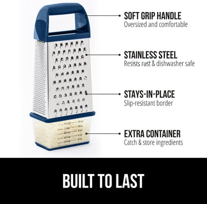 ® XL 4-Sided Stainless Steel BPA-Free Cheese Grater, Black