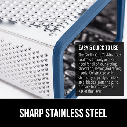 ® XL 4-Sided Stainless Steel BPA-Free Cheese Grater, Black