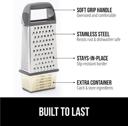 ® XL 4-Sided Stainless Steel BPA-Free Cheese Grater, Black