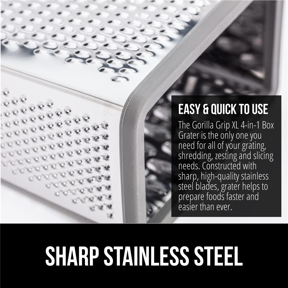 ® XL 4-Sided Stainless Steel BPA-Free Cheese Grater, Black