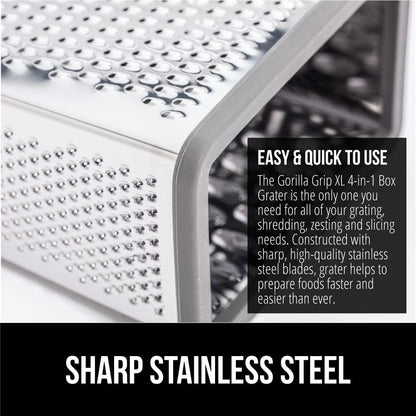 ® XL 4-Sided Stainless Steel BPA-Free Cheese Grater, Black