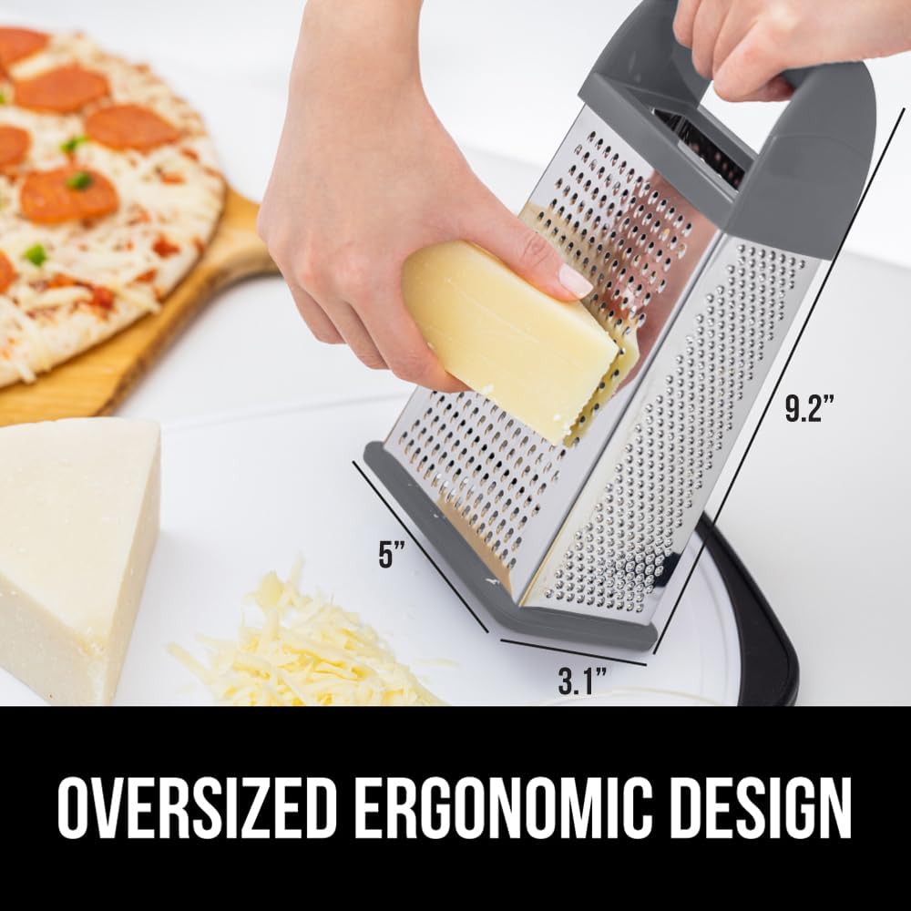 ® XL 4-Sided Stainless Steel BPA-Free Cheese Grater, Black