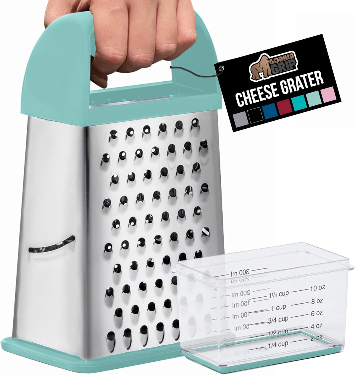 ® XL 4-Sided Stainless Steel BPA-Free Cheese Grater, Black