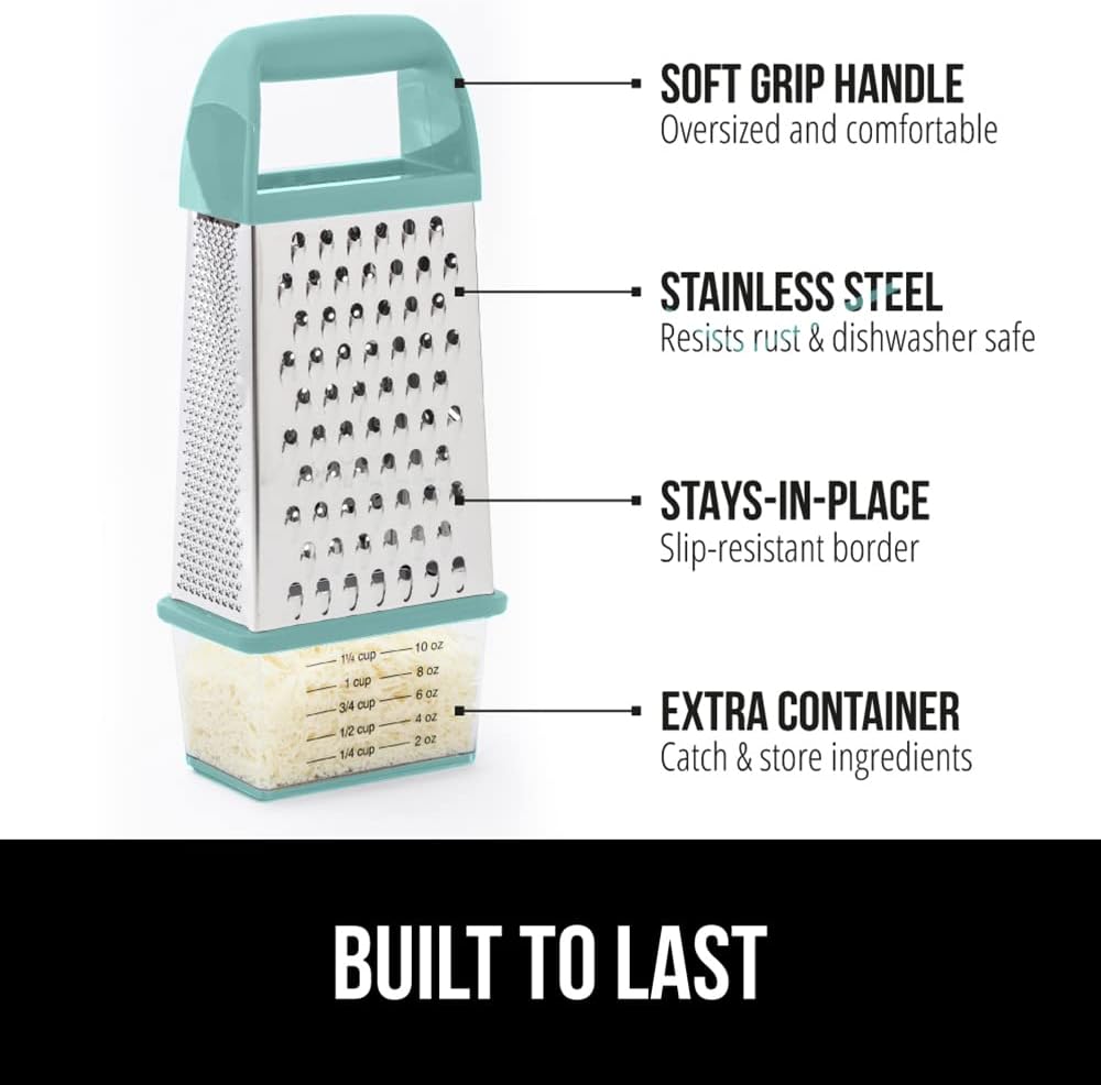 ® XL 4-Sided Stainless Steel BPA-Free Cheese Grater, Black