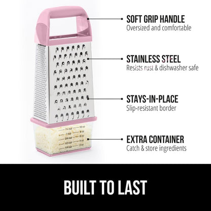 ® XL 4-Sided Stainless Steel BPA-Free Cheese Grater, Black