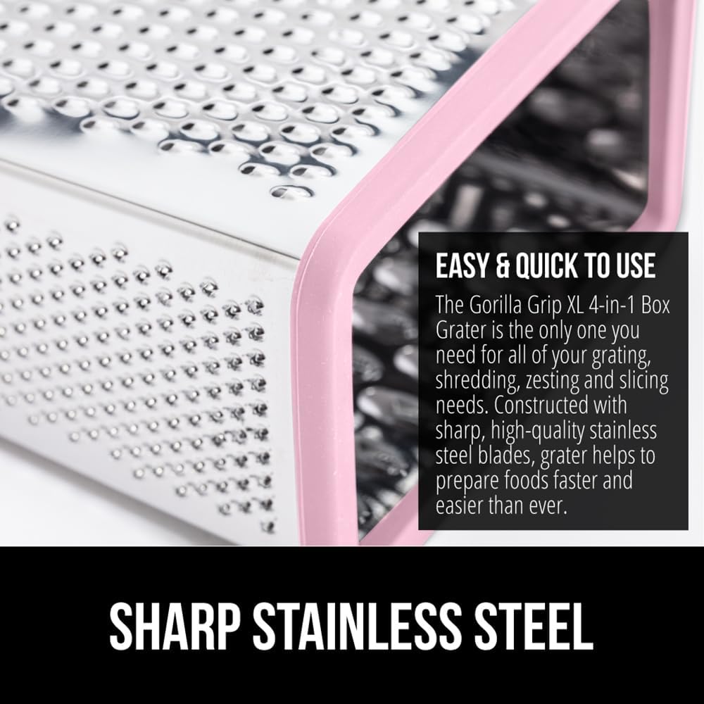 ® XL 4-Sided Stainless Steel BPA-Free Cheese Grater, Black