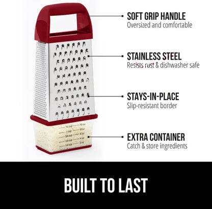® XL 4-Sided Stainless Steel BPA-Free Cheese Grater, Black