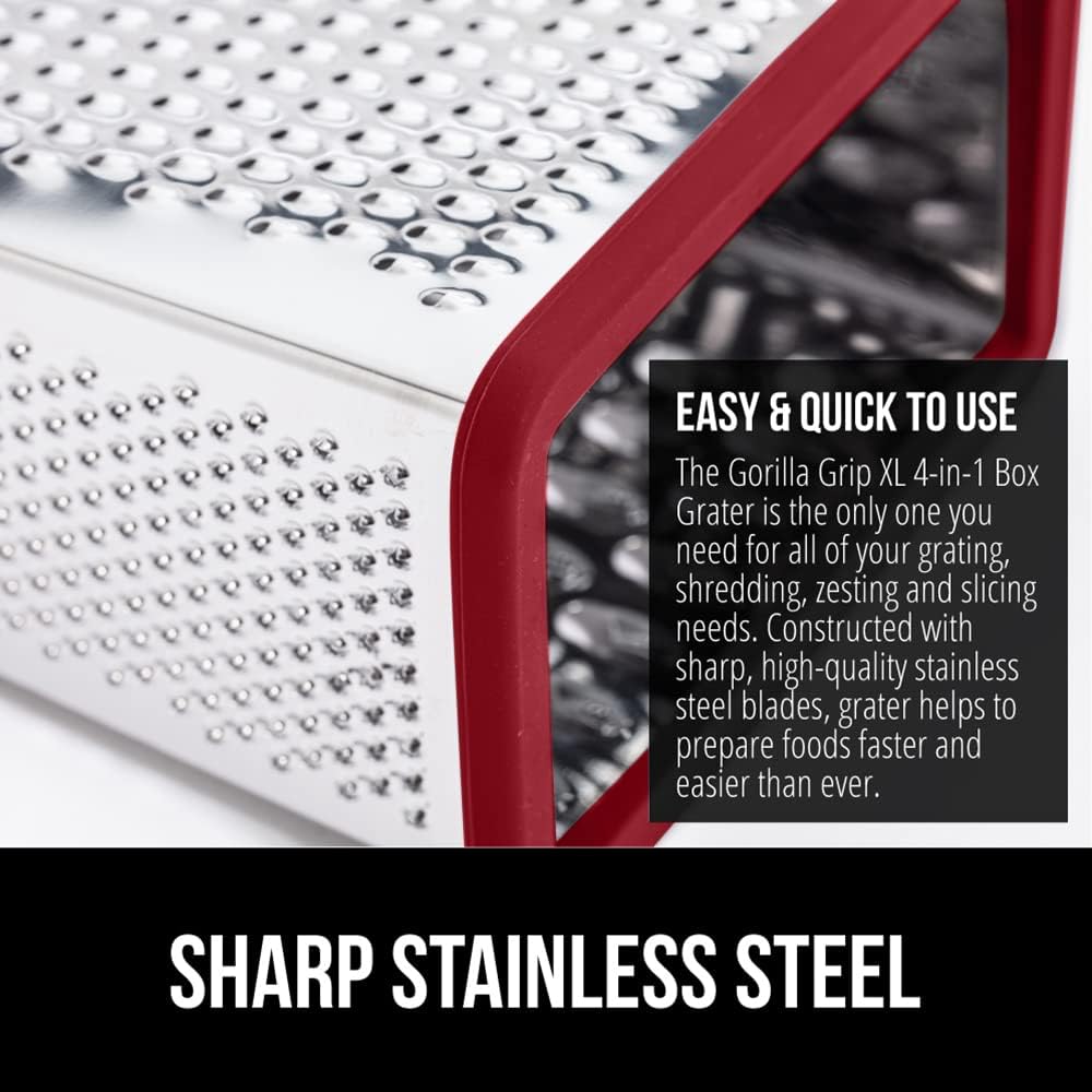 ® XL 4-Sided Stainless Steel BPA-Free Cheese Grater, Black