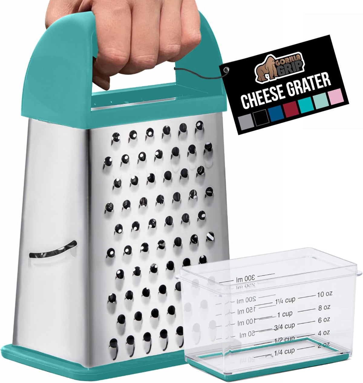 ® XL 4-Sided Stainless Steel BPA-Free Cheese Grater, Black