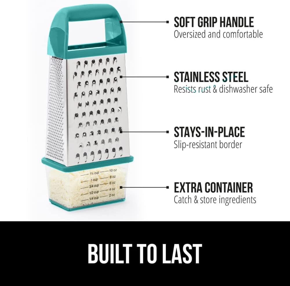 ® XL 4-Sided Stainless Steel BPA-Free Cheese Grater, Black