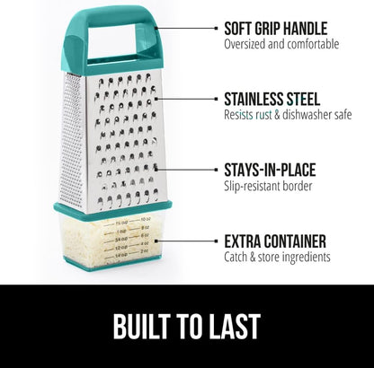 ® XL 4-Sided Stainless Steel BPA-Free Cheese Grater, Black