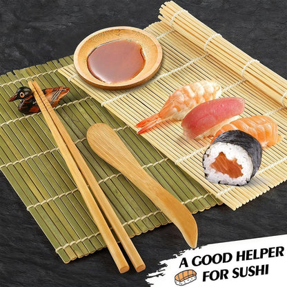 Sushi Making Kit, 22 in 1 Sushi Roller Sushi Maker Kit with Bamboo Sushi Rolling Mats, Bazooka, Chef's Knife, Chopsticks, Sauce Dishes, Rice Spreader, Avocado Slicer, Guide Book