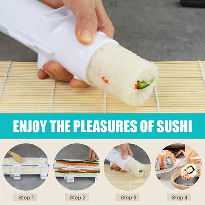 Sushi Making Kit, 22 in 1 Sushi Roller Sushi Maker Kit with Bamboo Sushi Rolling Mats, Bazooka, Chef's Knife, Chopsticks, Sauce Dishes, Rice Spreader, Avocado Slicer, Guide Book