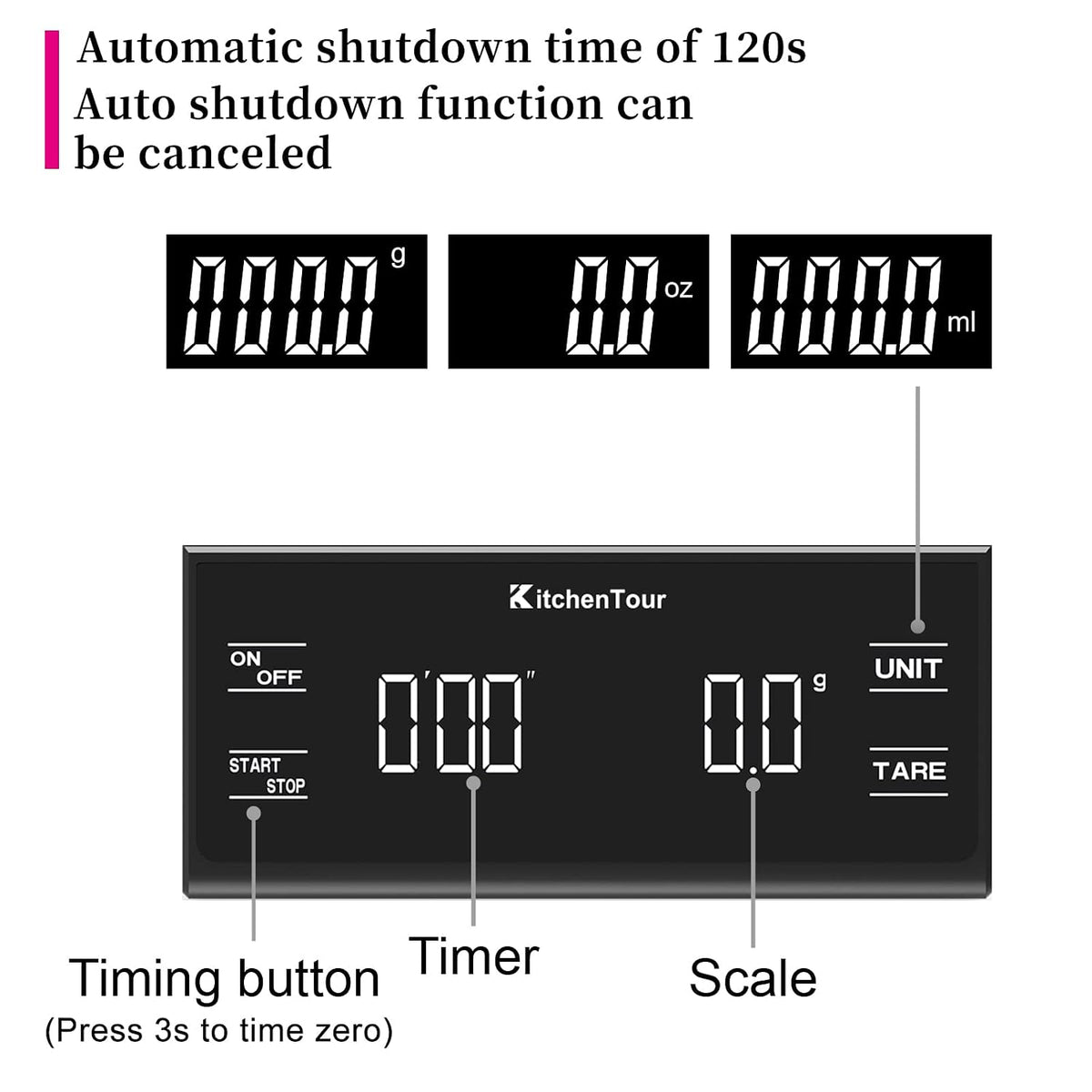 KitchenTour Coffee Scale with Timer