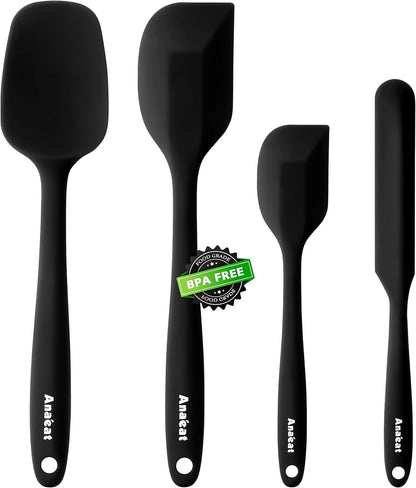 Silicone Spatula Set of 5 - Seamless One-Pieces Design, Non-Stick Rubber Spatulas Kitchen Scraper Flexible for Easy Baking, Cooking, Scraping & Mixing, Heat Resistant & Dishwasher Safe