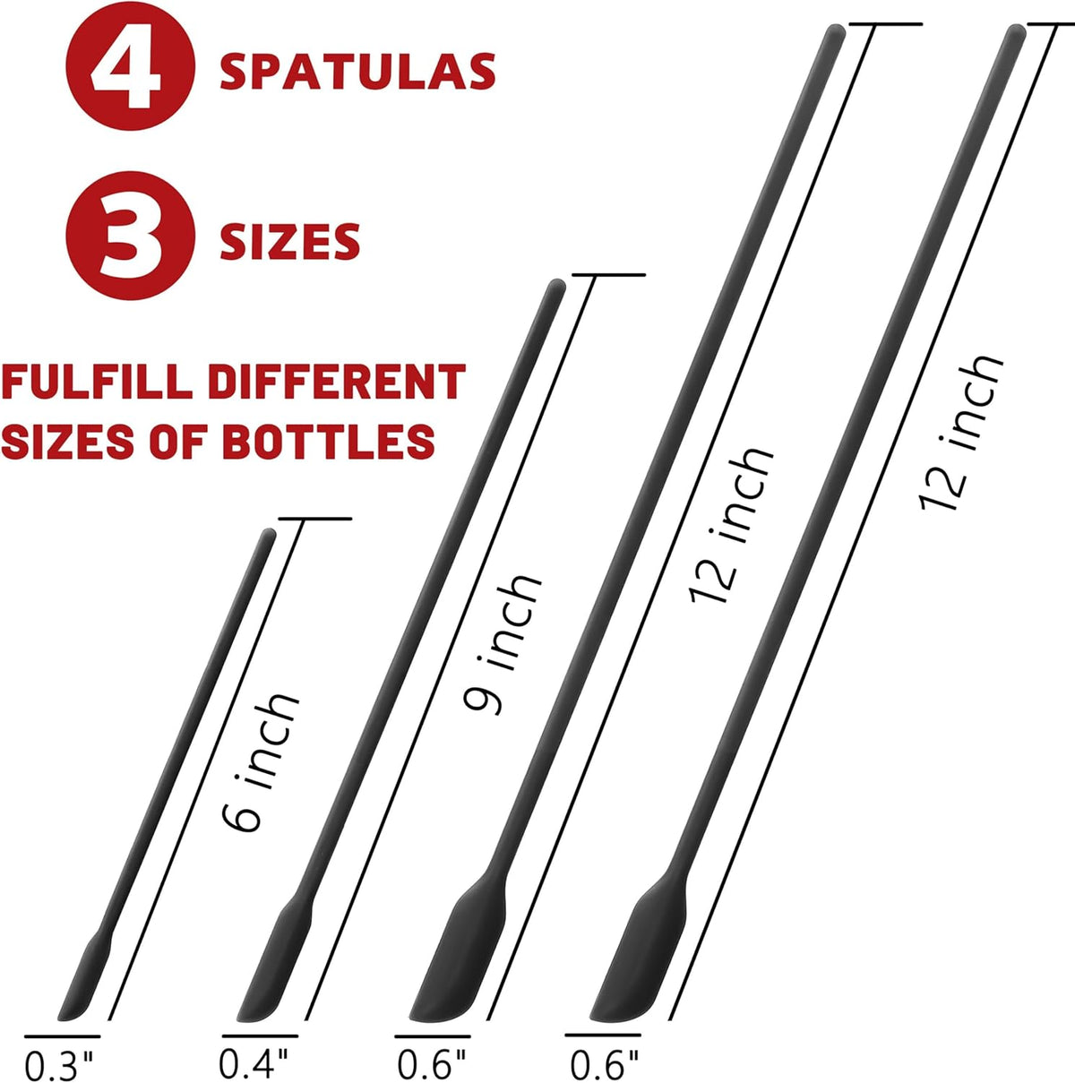 Silicone Spatula Set of 5 - Seamless One-Pieces Design, Non-Stick Rubber Spatulas Kitchen Scraper Flexible for Easy Baking, Cooking, Scraping & Mixing, Heat Resistant & Dishwasher Safe