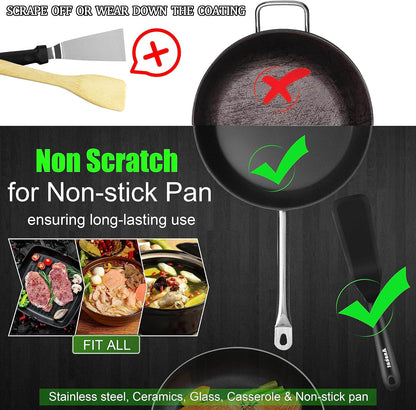 Silicone Spatula Set of 5 - Seamless One-Pieces Design, Non-Stick Rubber Spatulas Kitchen Scraper Flexible for Easy Baking, Cooking, Scraping & Mixing, Heat Resistant & Dishwasher Safe