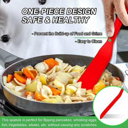 Silicone Spatula Set of 5 - Seamless One-Pieces Design, Non-Stick Rubber Spatulas Kitchen Scraper Flexible for Easy Baking, Cooking, Scraping & Mixing, Heat Resistant & Dishwasher Safe