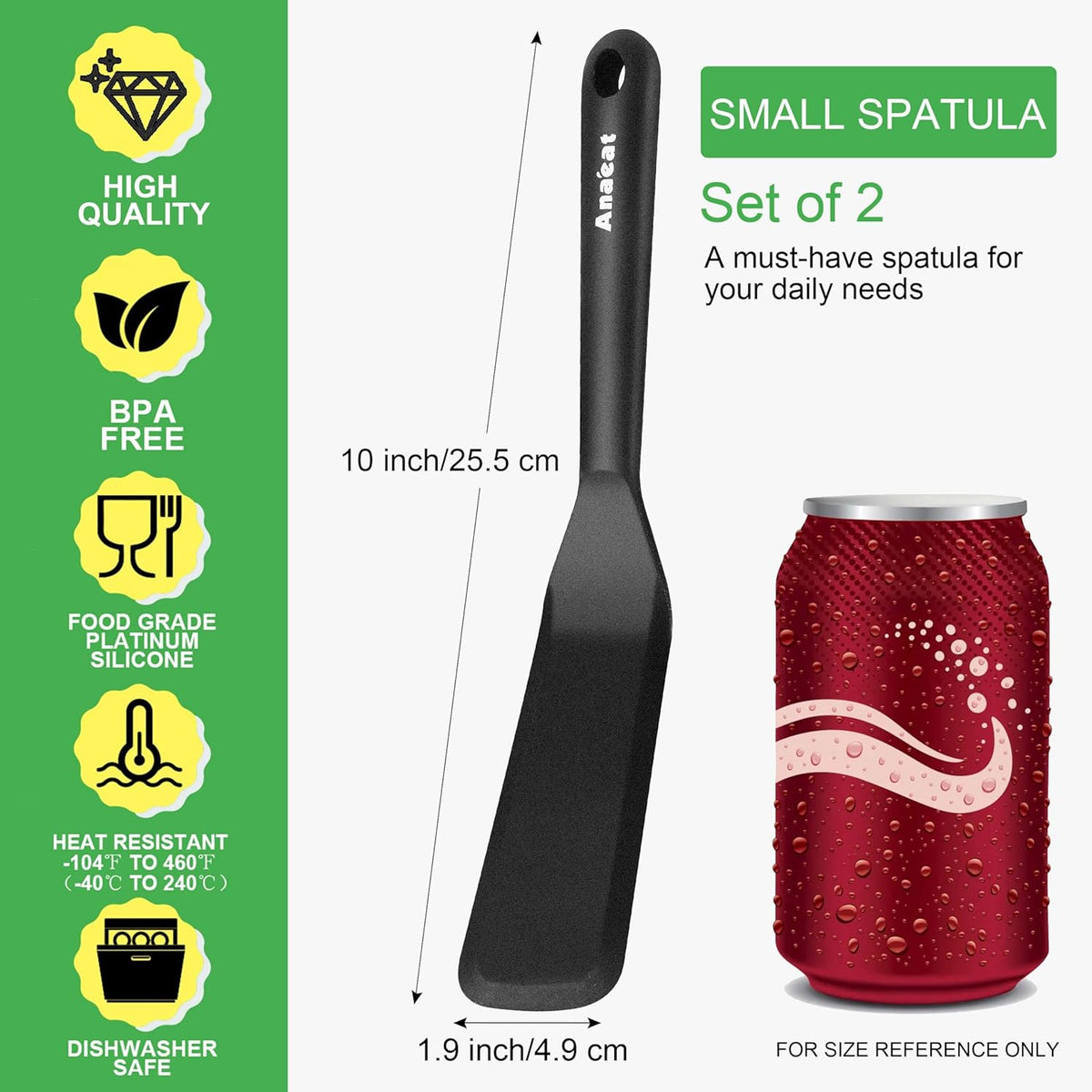 Silicone Spatula Set of 5 - Seamless One-Pieces Design, Non-Stick Rubber Spatulas Kitchen Scraper Flexible for Easy Baking, Cooking, Scraping & Mixing, Heat Resistant & Dishwasher Safe