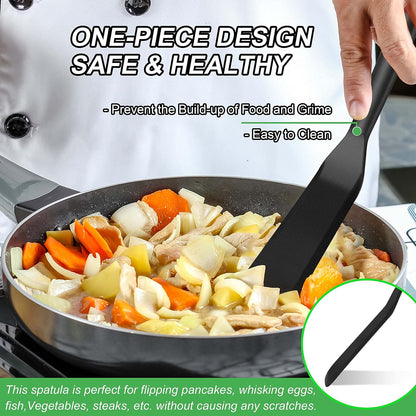 Silicone Spatula Set of 5 - Seamless One-Pieces Design, Non-Stick Rubber Spatulas Kitchen Scraper Flexible for Easy Baking, Cooking, Scraping & Mixing, Heat Resistant & Dishwasher Safe