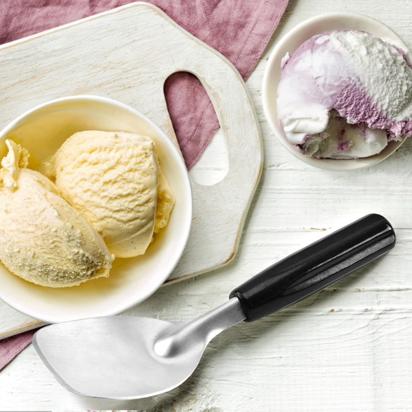 Heavy Duty Ice Cream Spade Scoop with Non-Slip Handle - Stainless Steel Ice Cream Spoon Paddle Perfect for Scooping and Serving Hard Frozen Treats