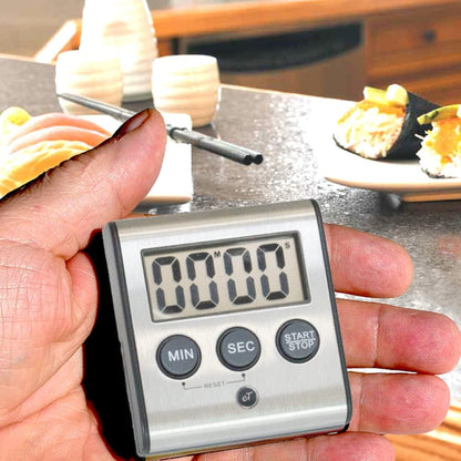 Elegant Digital Kitchen Timer Stainless Steel - Loud Alarm - Model eT-23