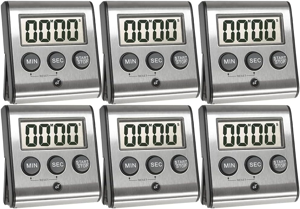 Elegant Digital Kitchen Timer Stainless Steel - Loud Alarm - Model eT-23