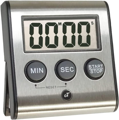 Elegant Digital Kitchen Timer Stainless Steel - Loud Alarm - Model eT-23