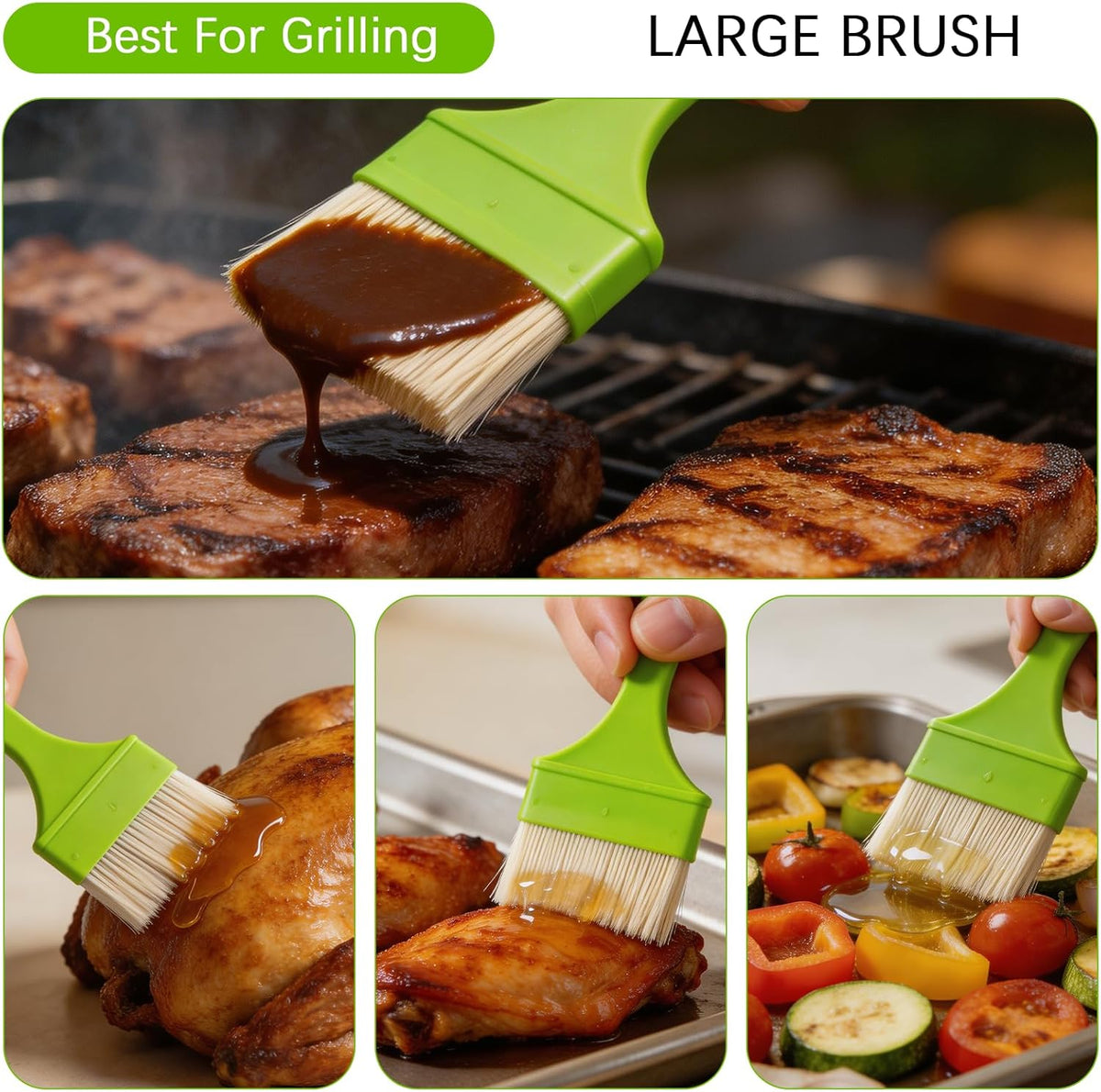 8 Pcs Pastry Brush - Cooking Grease Brush, Food Brushes For Baking/Grilling/Spreading Marinades/Butter/Sauces/Eggs, Durable Kitchen Culinary Utensil