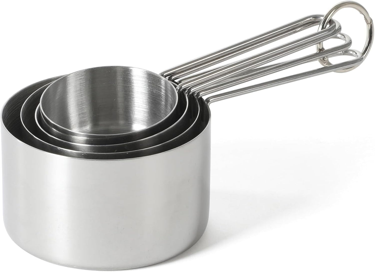 Richburn 4-Piece Stainless Steel Measuring Cups Set – Durable and Accurate Kitchen Measuring Tools for Baking and Cooking