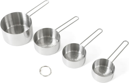 Richburn 4-Piece Stainless Steel Measuring Cups Set – Durable and Accurate Kitchen Measuring Tools for Baking and Cooking