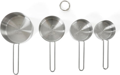 Richburn 4-Piece Stainless Steel Measuring Cups Set – Durable and Accurate Kitchen Measuring Tools for Baking and Cooking