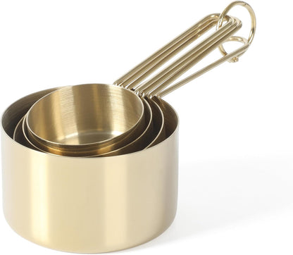 Richburn 4-Piece Stainless Steel Measuring Cups Set – Durable and Accurate Kitchen Measuring Tools for Baking and Cooking
