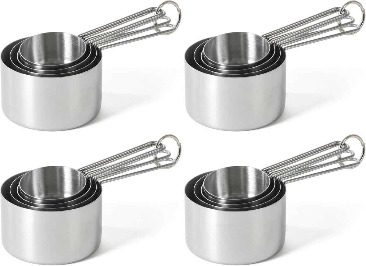 Richburn 4-Piece Stainless Steel Measuring Cups Set – Durable and Accurate Kitchen Measuring Tools for Baking and Cooking