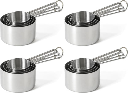 Richburn 4-Piece Stainless Steel Measuring Cups Set – Durable and Accurate Kitchen Measuring Tools for Baking and Cooking