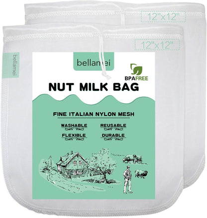 Nut Milk Bag Reusable Food Strainer Nut Bag(12×12 in)