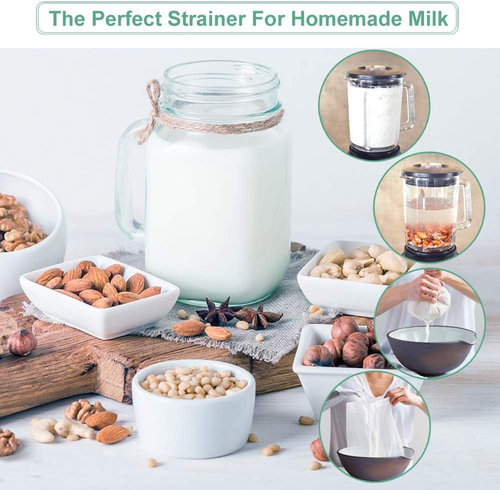 Nut Milk Bag Reusable Food Strainer Nut Bag(12×12 in)