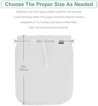 Nut Milk Bag Reusable Food Strainer Nut Bag(12×12 in)