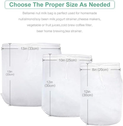 Nut Milk Bag Reusable Food Strainer Nut Bag(12×12 in)