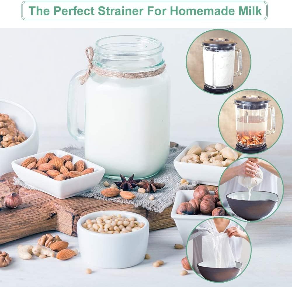 Nut Milk Bag Reusable Food Strainer Nut Bag(12×12 in)