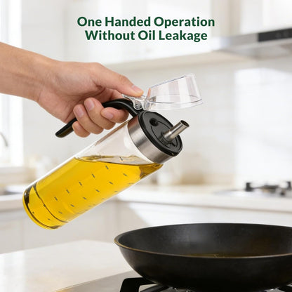 Oil Bottles, Olive Oil Dispenser, Oil Dispenser Bottles, Oil Dispenser, Oil Dispenser Bottle for Kitchen, Glass Oil Bottle 500ml, Easy Refill & Cleaning Non-Drip Spout(500ml 2pcs)