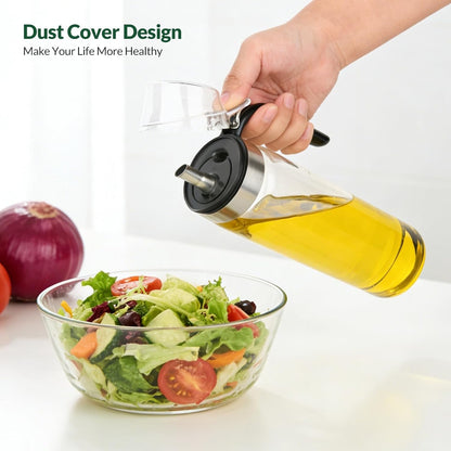 Oil Bottles, Olive Oil Dispenser, Oil Dispenser Bottles, Oil Dispenser, Oil Dispenser Bottle for Kitchen, Glass Oil Bottle 500ml, Easy Refill & Cleaning Non-Drip Spout(500ml 2pcs)
