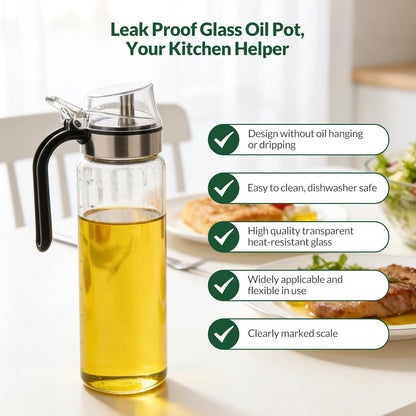 Oil Bottles, Olive Oil Dispenser, Oil Dispenser Bottles, Oil Dispenser, Oil Dispenser Bottle for Kitchen, Glass Oil Bottle 500ml, Easy Refill & Cleaning Non-Drip Spout(500ml 2pcs)