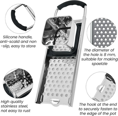 Stainless Steel Spaetzle Maker & Strainer Set for 30CM Pots