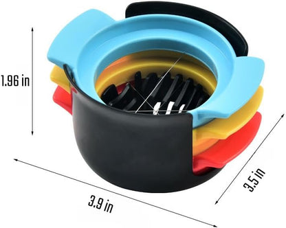 Egg Slicer, 3-In-1 Stainless Wire Egg Slicer Practical and Sturdy | Suitable for Hard Boiled Eggs, Soft Fruit, Cutting out Regular and Beautiful Shapes
